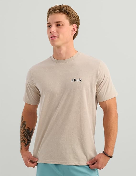 HUK Men's Kc Scott Original Fishing Artwork Graphic Tee, River Rock H1000588-194
