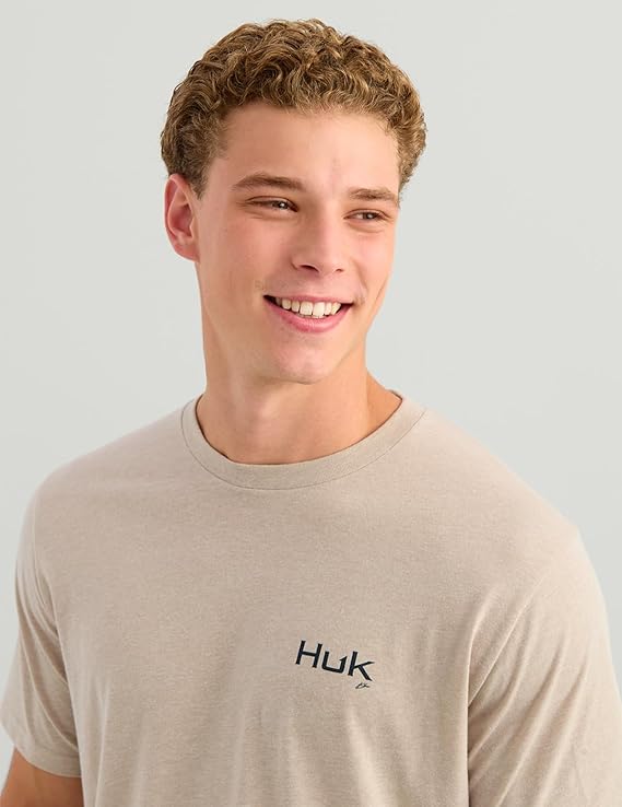 HUK Men's Kc Scott Original Fishing Artwork Graphic Tee, River Rock H1000588-194
