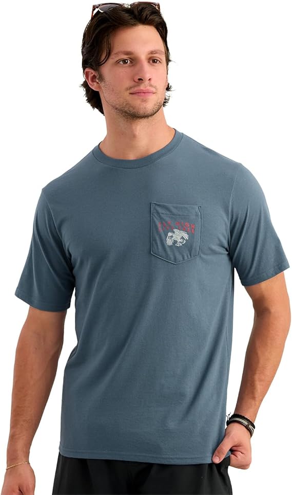 HUK Bass Eagle Pocket Tee, Stormy Blue H1000592-415