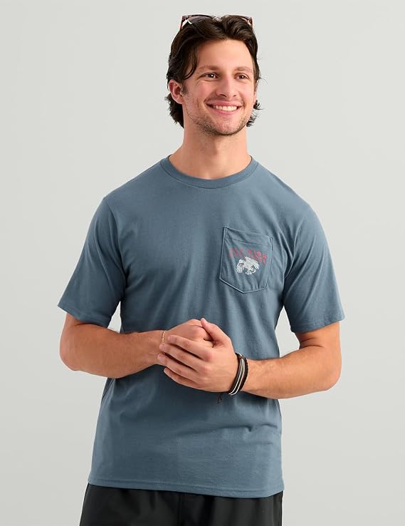 HUK Bass Eagle Pocket Tee, Stormy Blue H1000592-415
