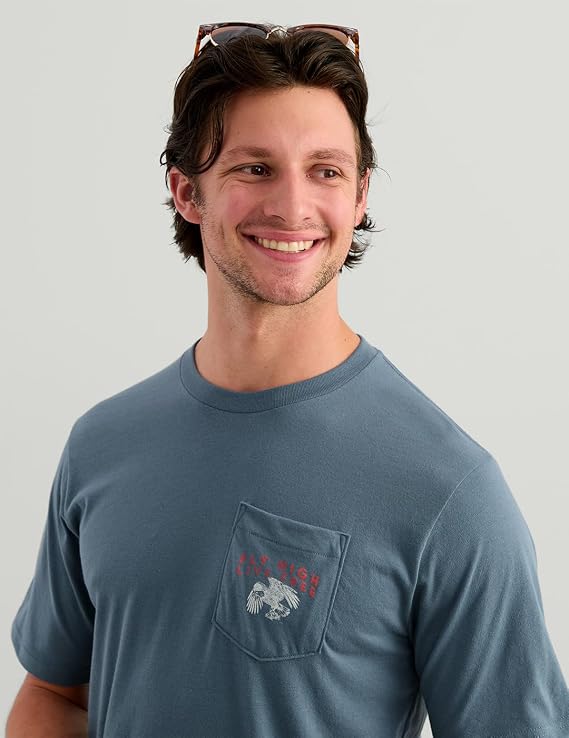 HUK Bass Eagle Pocket Tee, Stormy Blue H1000592-415