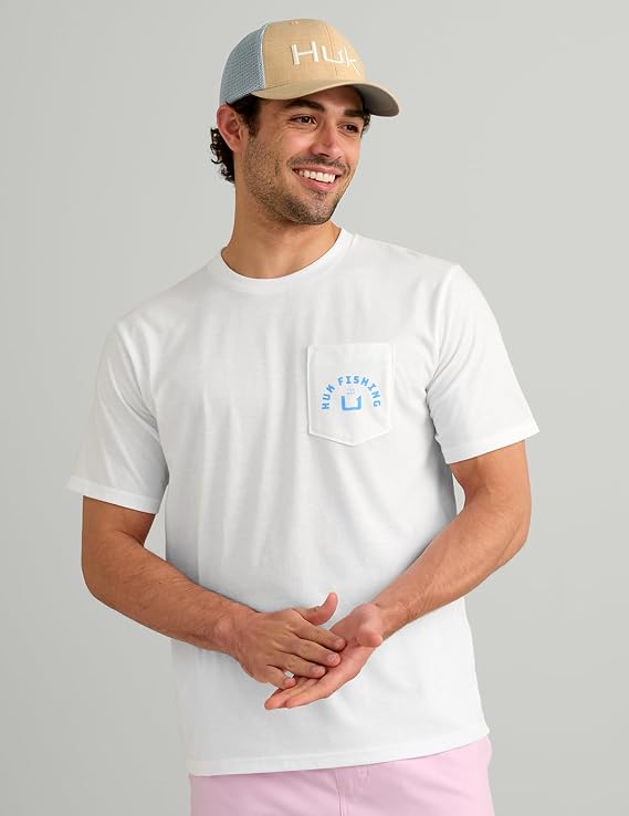 Huk Fishing Pocket Tee, White H1000593-100