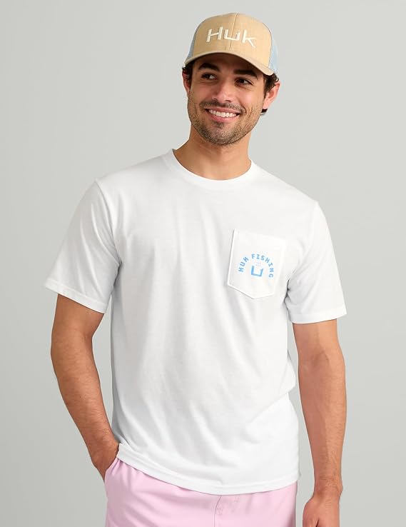 Huk Fishing Pocket Tee, White H1000593-100