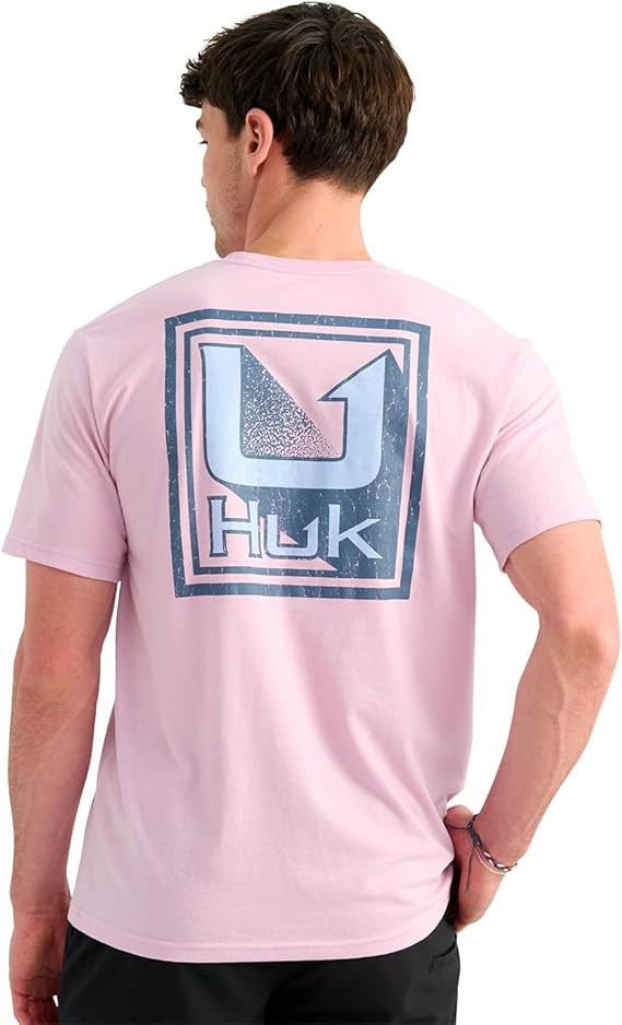 Huk Mens Rising Huk Pocket Tee, Oleander H1000606-563