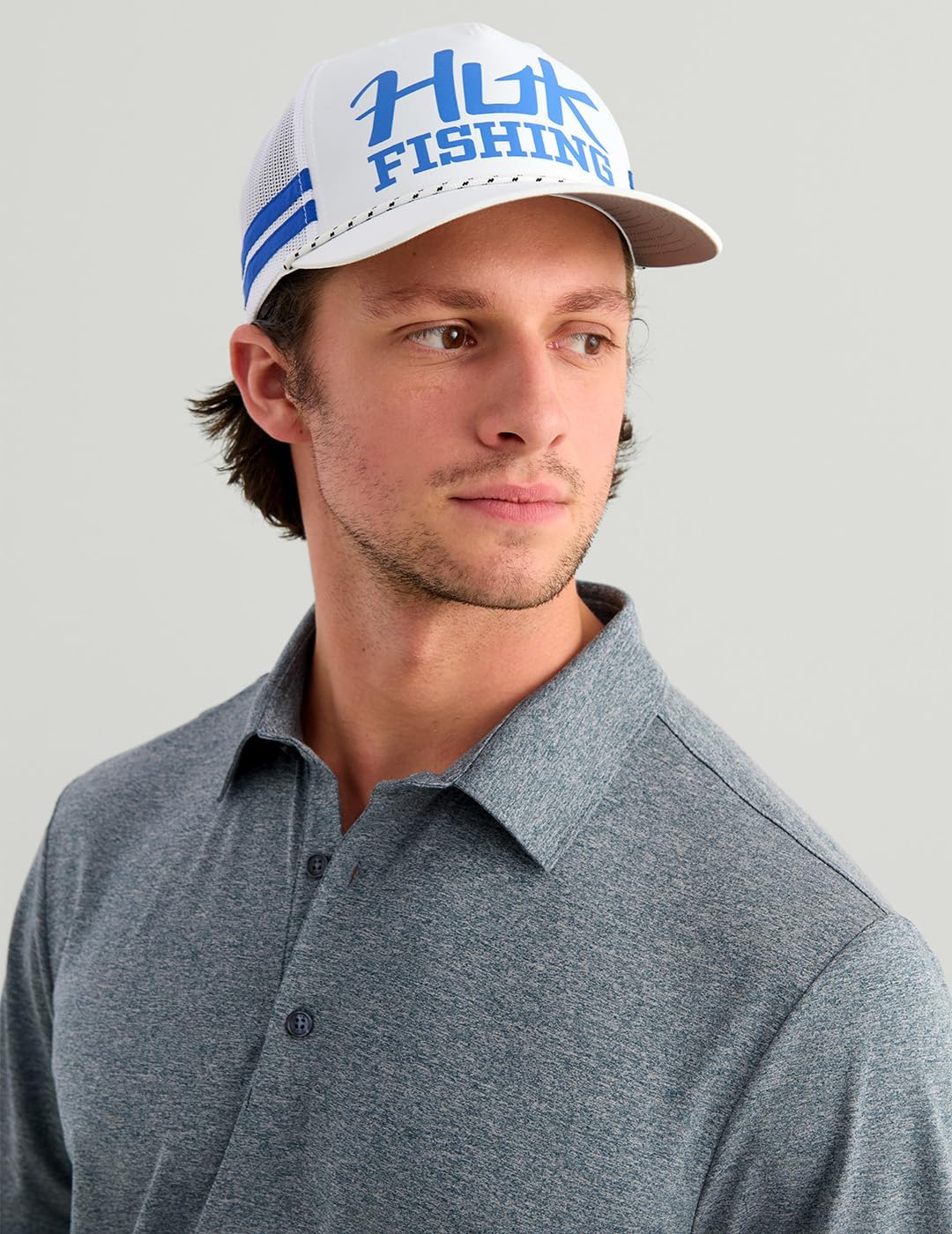 HUK Airweight Performance Polo, Stormy Blue Heather H1200558-442