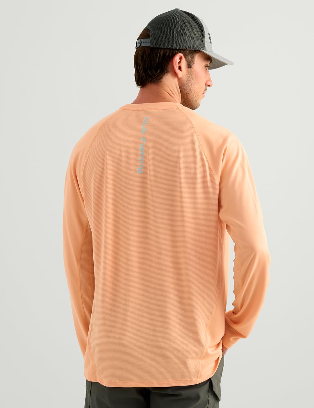 HUK Men's Icon Performance Crew, Coral Reef H1200573-818