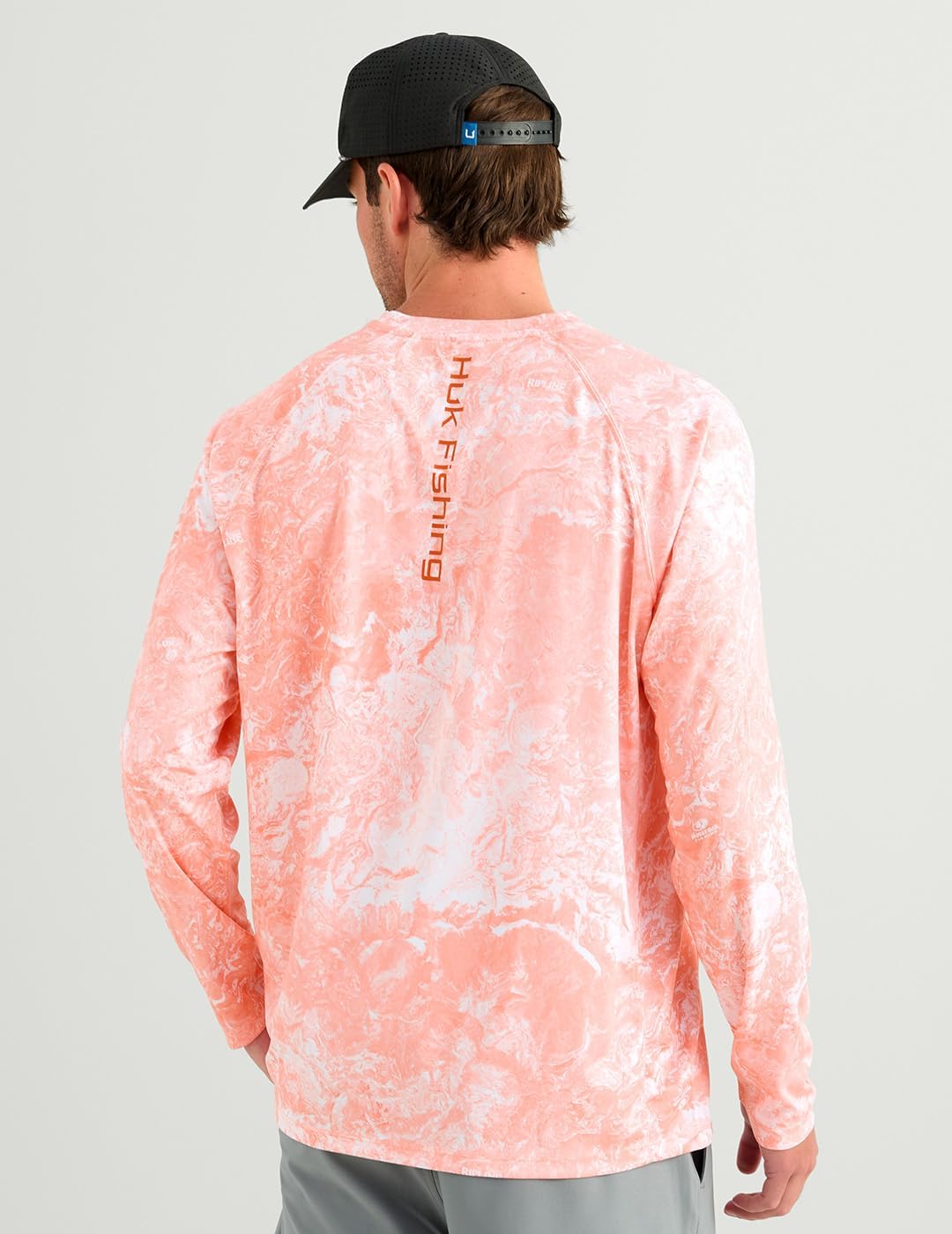 HUK Men's Pursuit Pattern Crew Long Sleeve, Performance Shirt, Mossy Oak Coral Reef H1200610-818