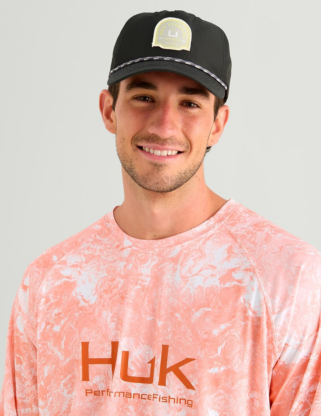 HUK Men's Pursuit Pattern Crew Long Sleeve, Performance Shirt, Mossy Oak Coral Reef H1200610-818