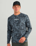 Huk Men's Airweight KC Printed Crew, Stormy Blue H1200718-415