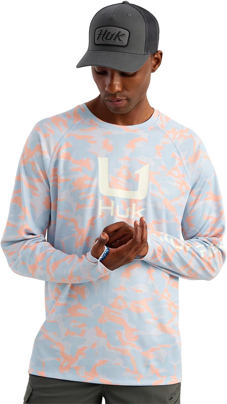 Huk Icon Printed Performance Crew, Coral Reef Camo H1200730-818