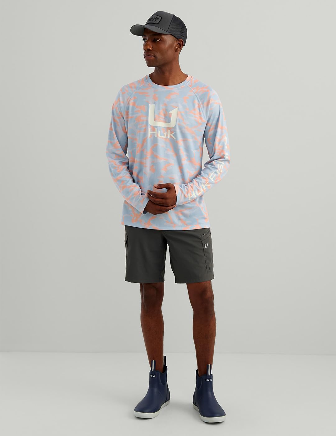 Huk Icon Printed Performance Crew, Coral Reef Camo H1200730-818