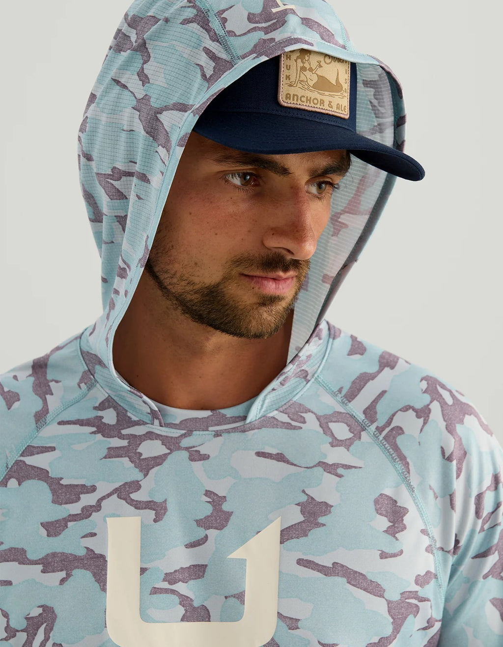 Huk Men's Icon Performance Hoodie, Reefline Grey Camo H1200731-359