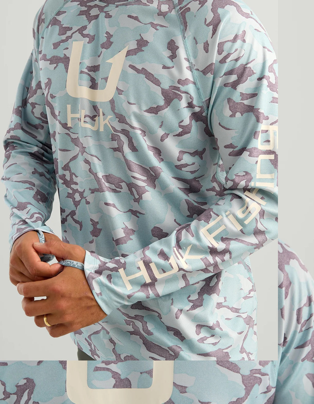 Huk Men's Icon Performance Hoodie, Reefline Grey Camo H1200731-359
