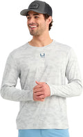 Huk A1A Pro Long Sleeve Crew, Seagull Camo H1200742-059