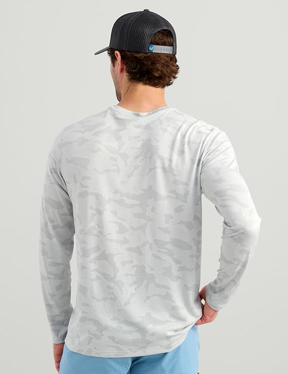 Huk A1A Pro Long Sleeve Crew, Seagull Camo H1200742-059