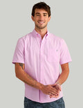 HUK Mens Kona Short Sleeve Fishing Button Down Shirt, Oleander H1500154-563