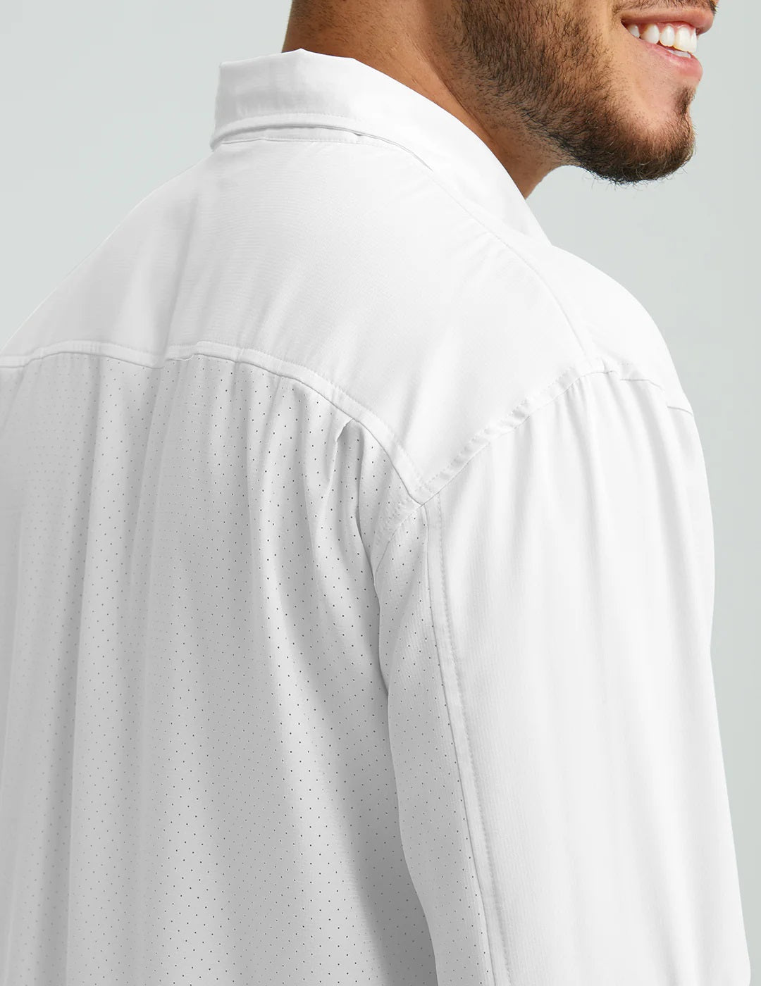 HUK Men's Tide Point Solid Long Sleeve Button Down Shirt, White H1500172-100