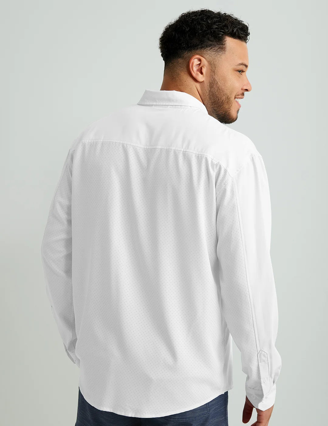 HUK Men's Tide Point Solid Long Sleeve Button Down Shirt, White H1500172-100