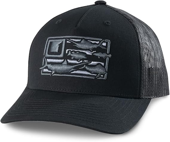 HUK Men's Mesh Trucker Snapback Hat | Anti-Glare Fishing Hat, H3000470-001