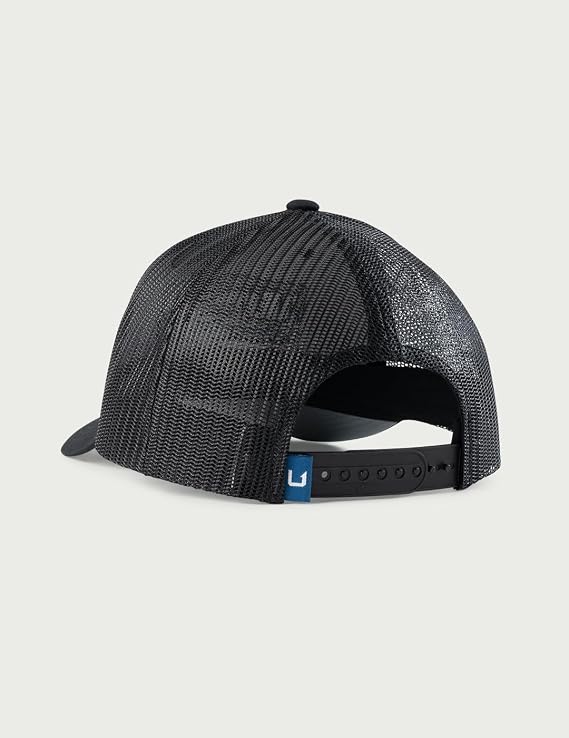 HUK Men's Mesh Trucker Snapback Hat | Anti-Glare Fishing Hat, H3000470-001