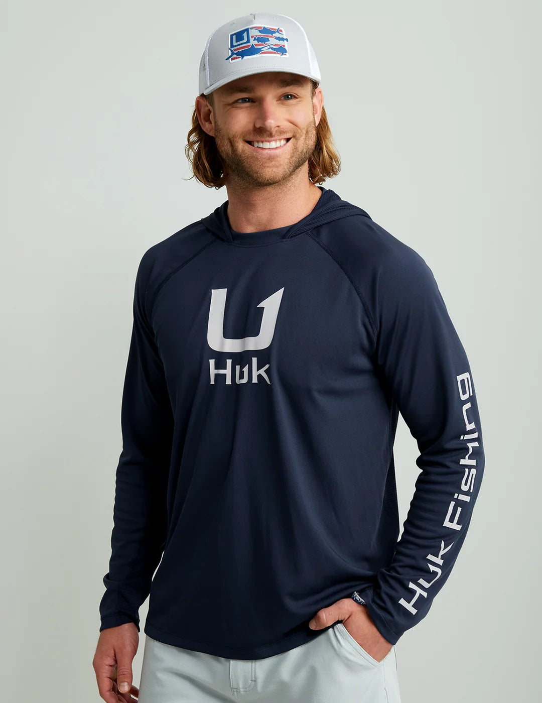 HUK Mens Trophy Flag Trucker Hat, H3000470-034