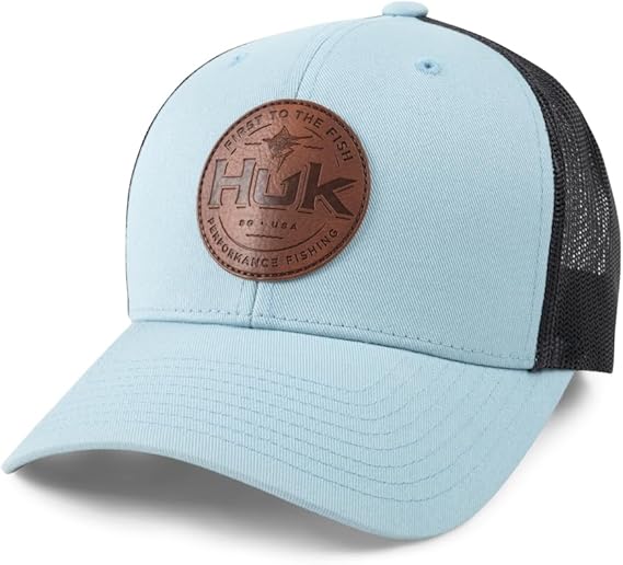 HUK Men's Leather Patch Trucker Hat, H3000563-040