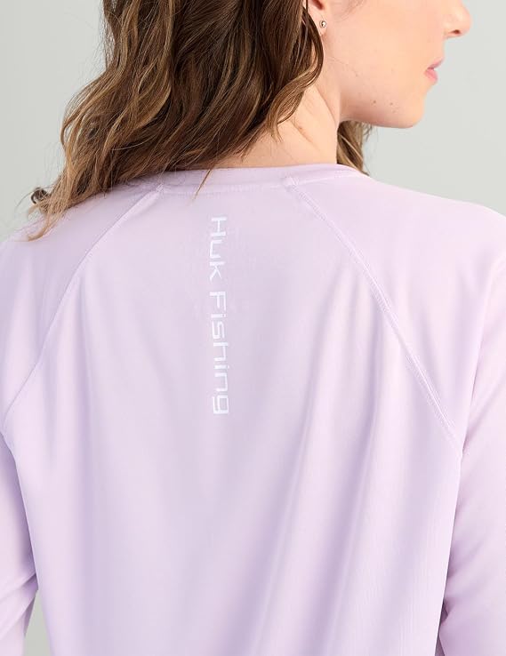HUK Womens Pursuit Long Sleeve Shirt, Orchid Bloom, H6120109-507