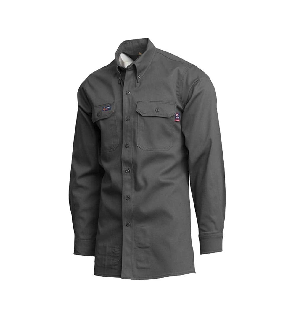 Lapco FR Uniform Shirt, 7 Oz. 100% Cotton, Gray IGR7