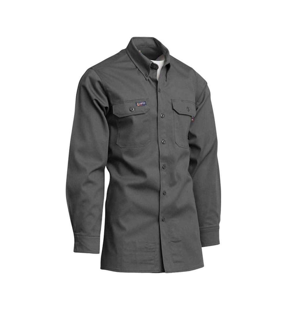 Lapco FR Uniform Shirt, 7 Oz. 100% Cotton, Gray IGR7