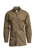 Lapco FR Uniform Shirt, 7 Oz. 100% Cotton, Khaki IKH7