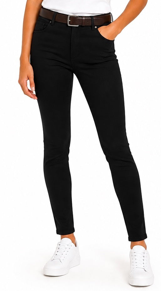 Premium Wear Junior Mid-Rise Super Stretch Skinny Pants, Black JGMSS