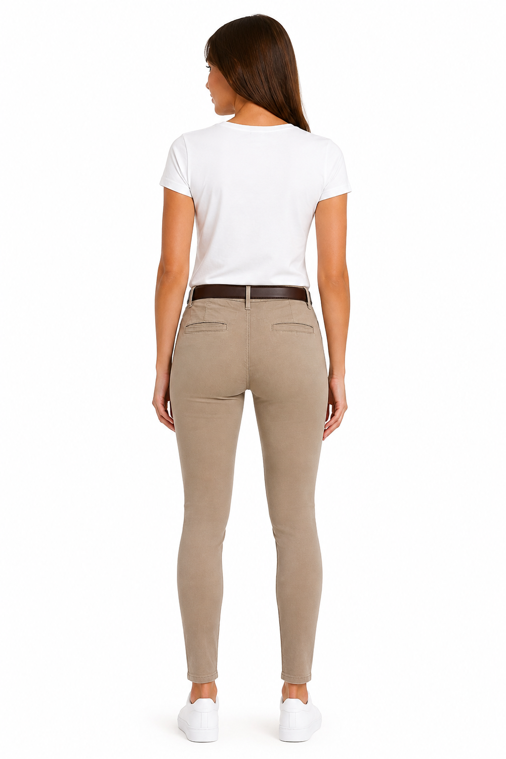 Premium Wear Junior Mid-Rise Super Stretch Skinny Pants, Khaki JGMSS