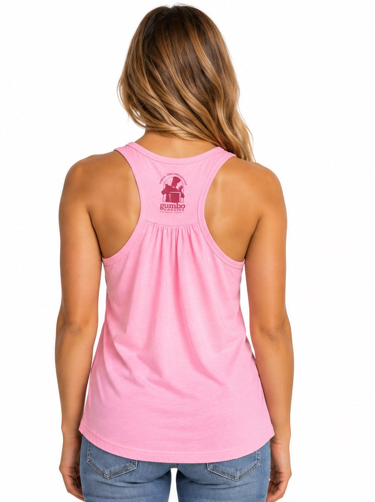 Gumbo Cookoff Ladies Pink Tank Top