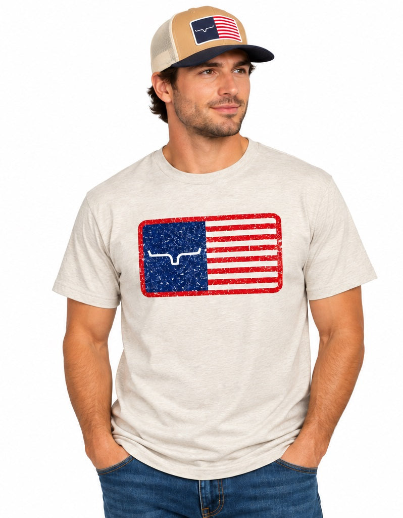 Kimes Ranch American Trucker Tee Shirt, Sand MSH0000060