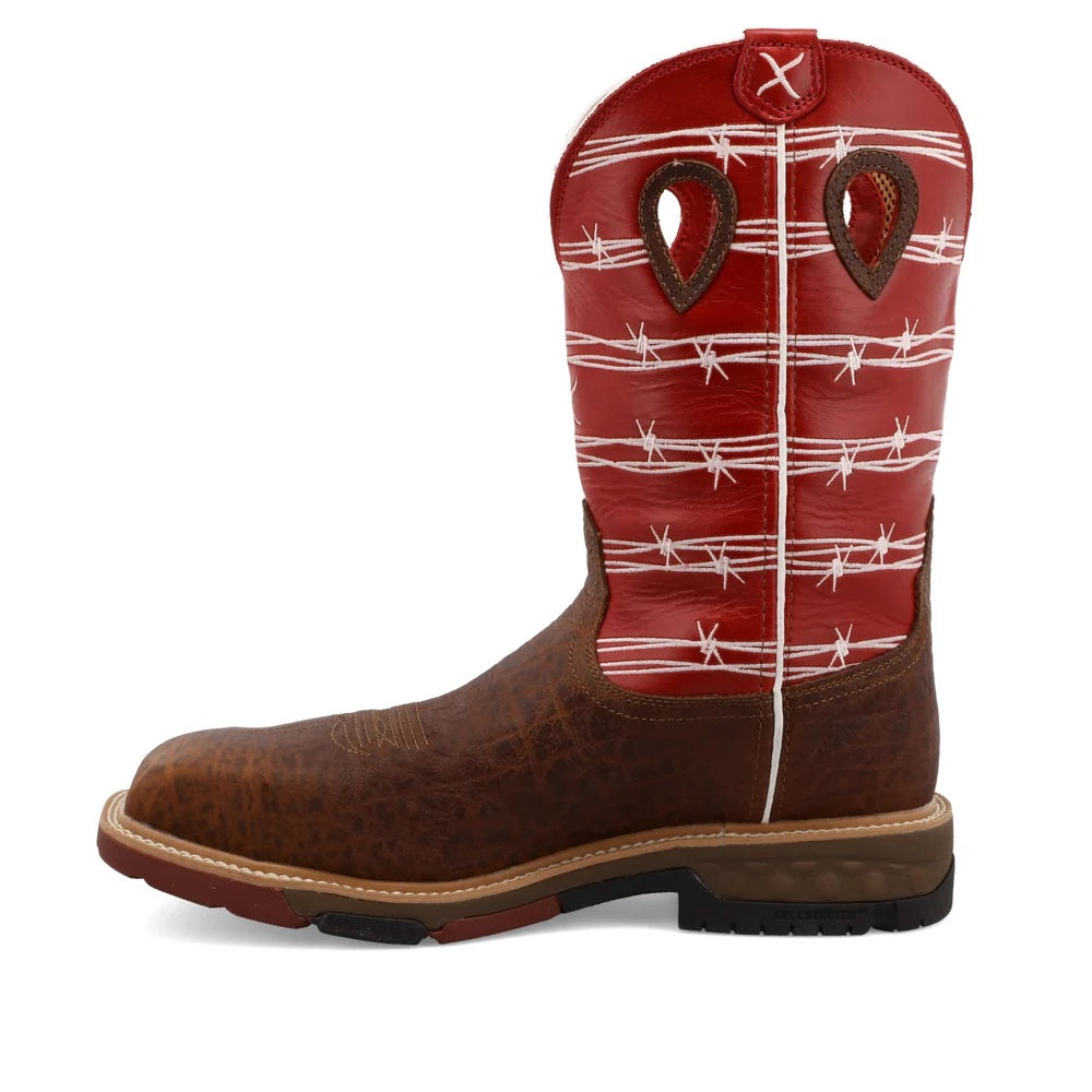 Twisted X Men's Pull On Nano Composite Toe Waterproof Western Work Boot, MXBNW01