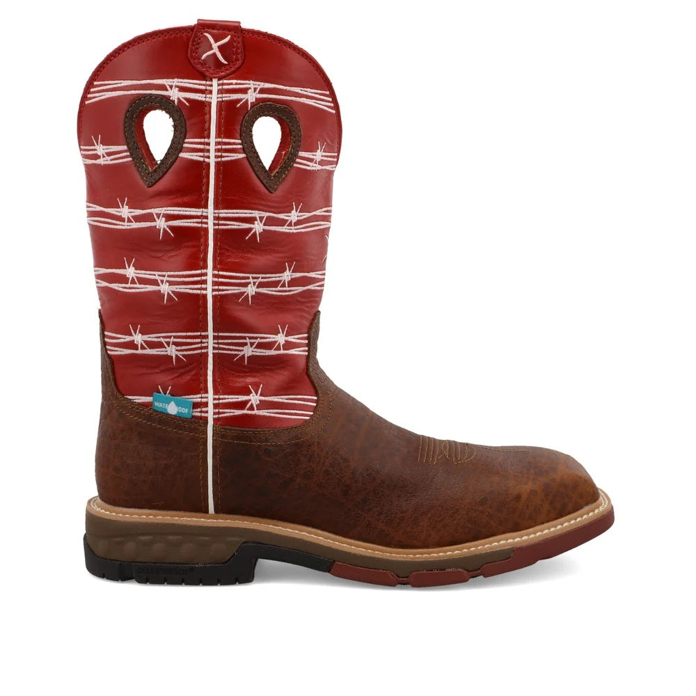 Twisted X Men's Pull On Nano Composite Toe Waterproof Western Work Boot, MXBNW01