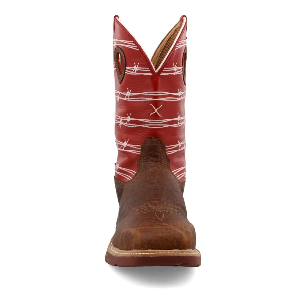 Twisted X Men's Pull On Nano Composite Toe Waterproof Western Work Boot, MXBNW01