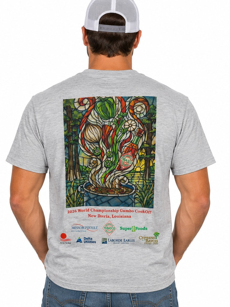 Gumbo Cookoff Adult Grey Tee