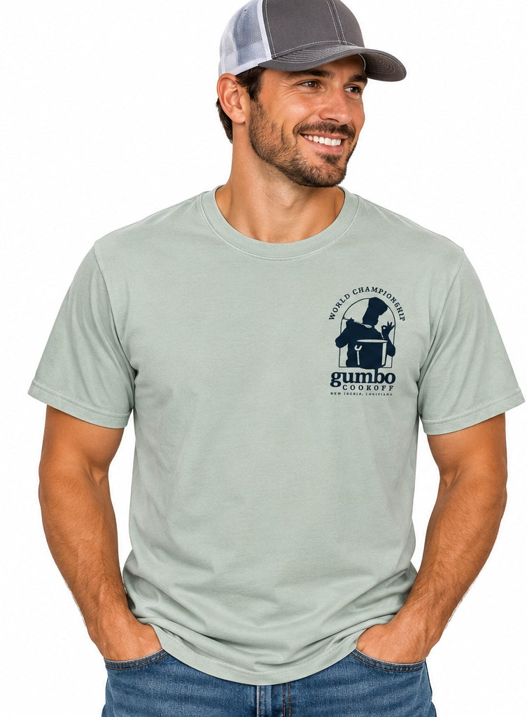 Gumbo Cookoff Adult Green Tee
