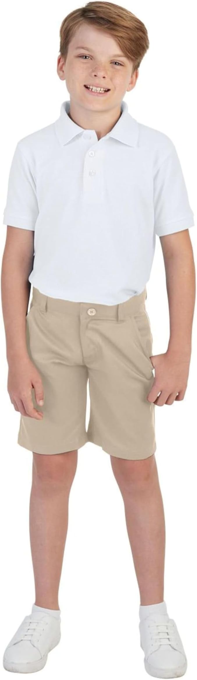 French Toast Kids' Pique Polo, White SA9084-A