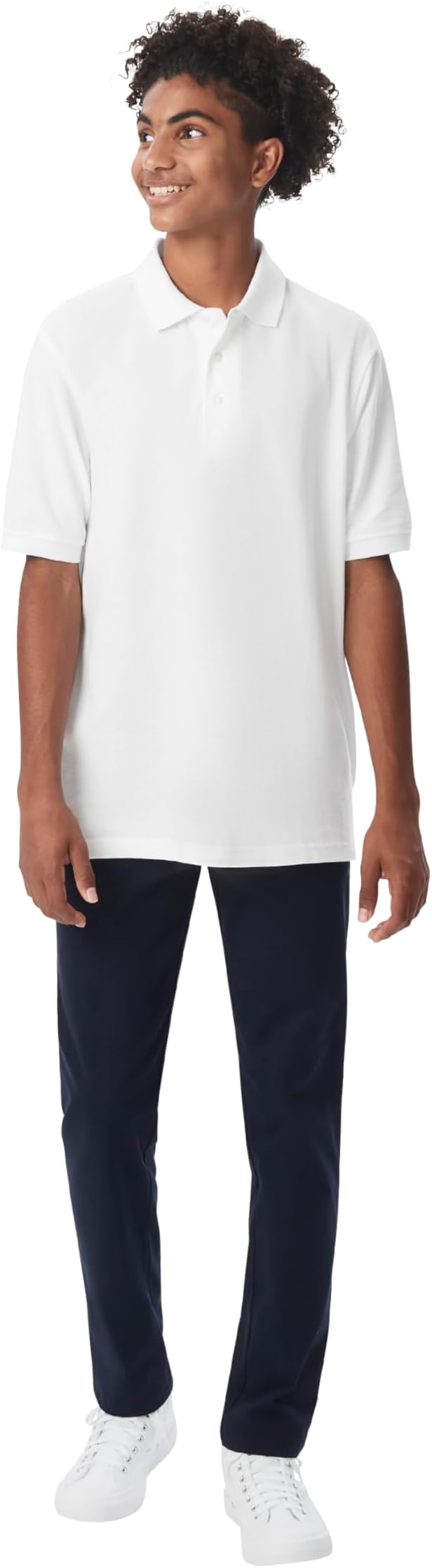 French Toast Unisex Adult Pique Polo, White SA9084-A