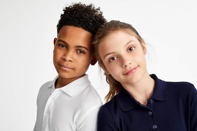 French Toast Kids' Pique Polo, White SA9084-A