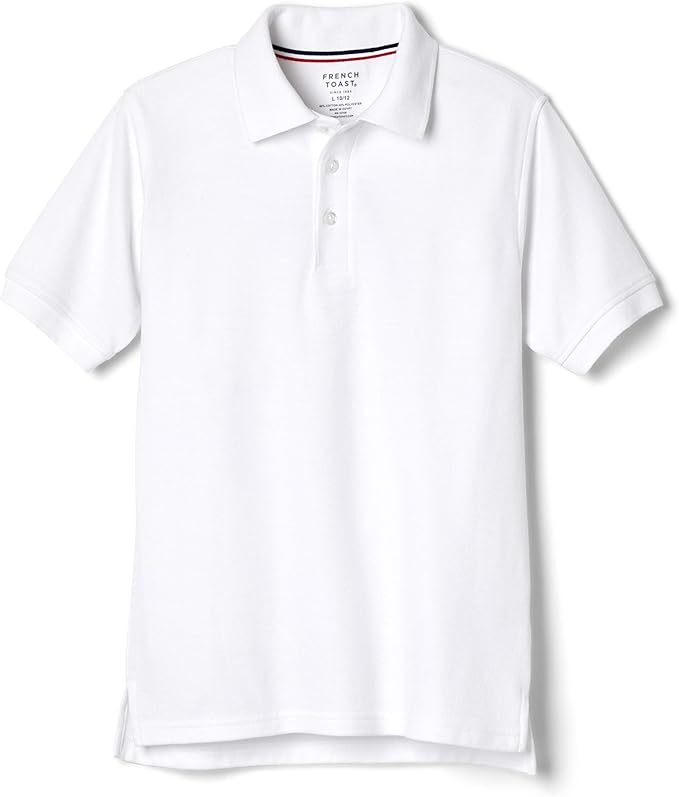 French Toast Unisex Adult Pique Polo, White SA9084-A