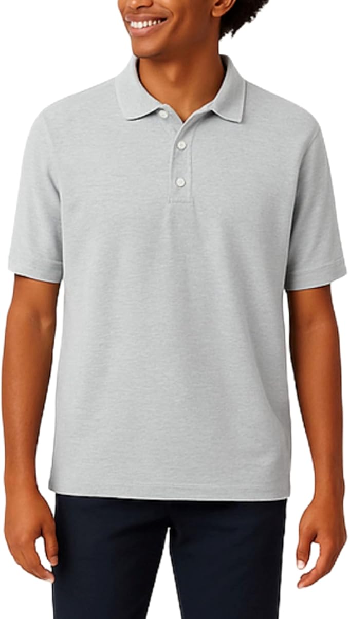 French Toast Unisex Adult Pique Polo, Grey SA9084Y-J