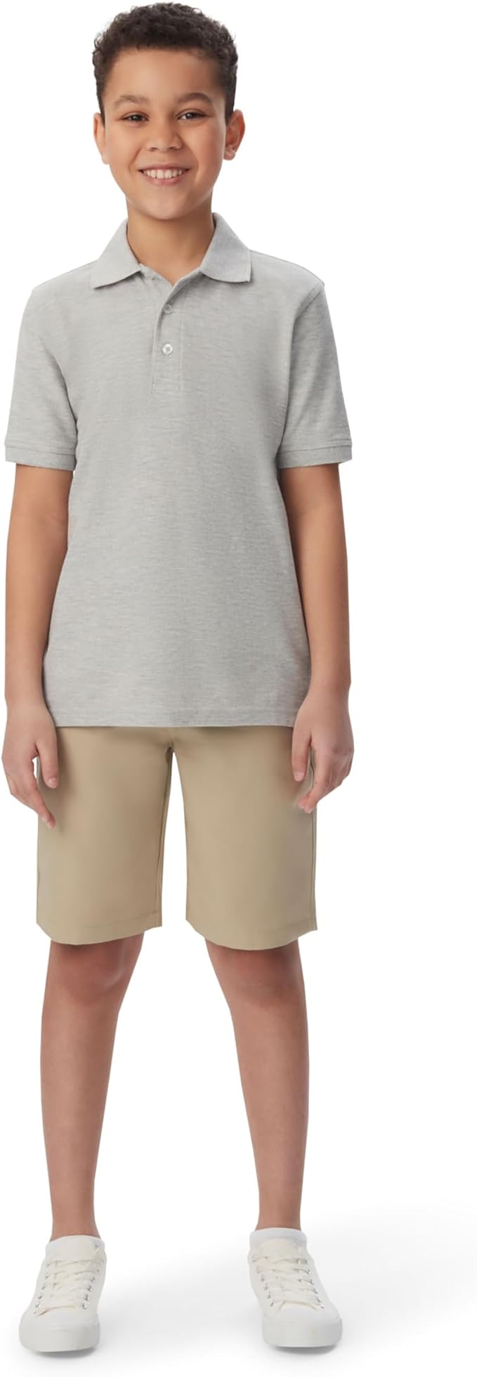 French Toast Kids' Pique Polo, Grey SA9084Y-J