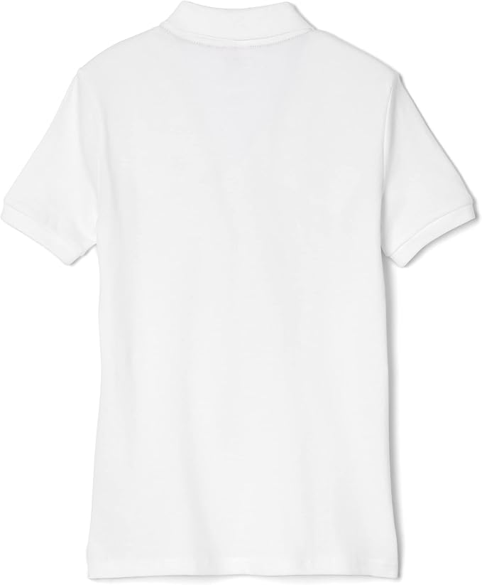 French Toast Women's Juniors' Short Sleeve Stretch Pique Polo Shirt, White SA9403W-A