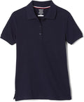 French Toast Women's Juniors' Short Sleeve Stretch Pique Polo Shirt, Navy SA9403W-E