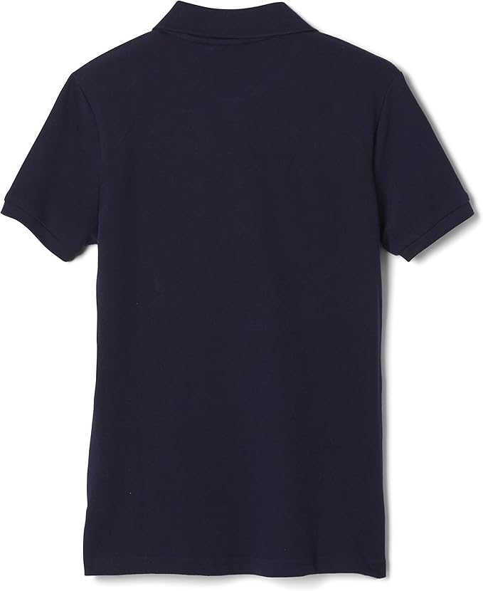 French Toast Women's Juniors' Short Sleeve Stretch Pique Polo Shirt, Navy SA9403W-E