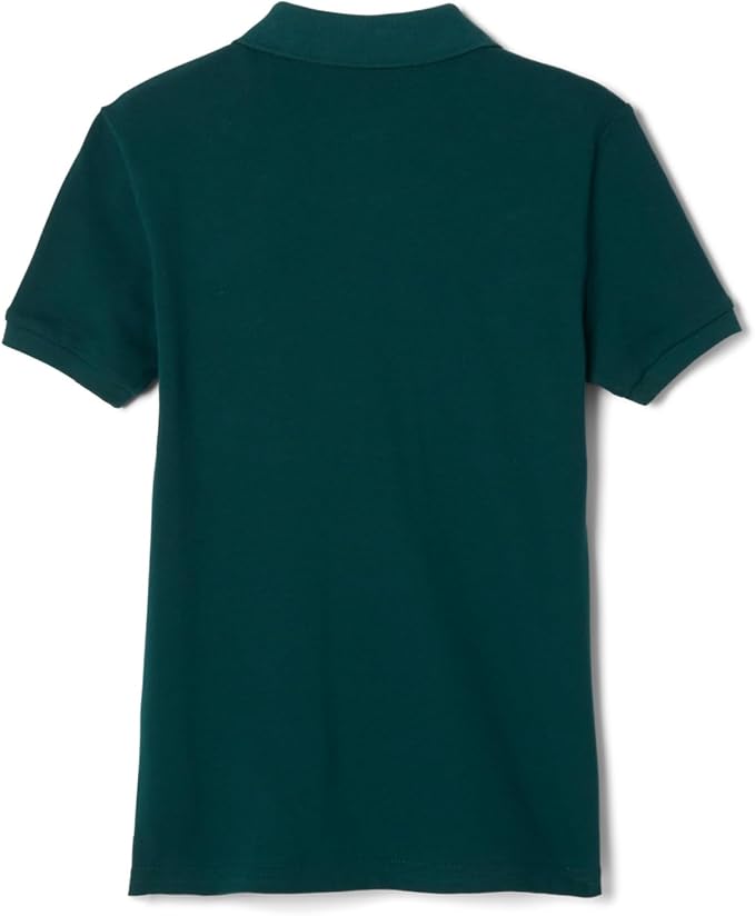 French Toast Women's Juniors' Short Sleeve Stretch Pique Polo Shirt, Hunter Green SA9403W-H
