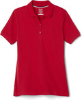 French Toast Women's Juniors' Short Sleeve Stretch Pique Polo Shirt, Red SA9403W-N